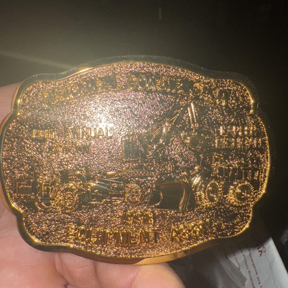 Historical Construction Equipment Show Belt Buckle Limited Edition Embossed 1998